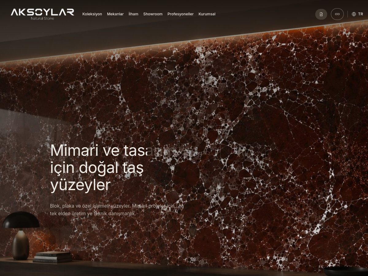 Aksoylar Natural Stone web sitesi