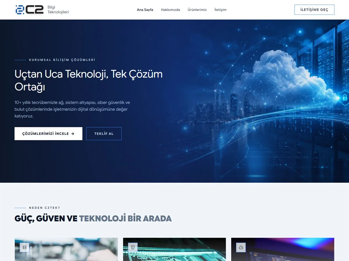 C2Tek bilişim web sitesi