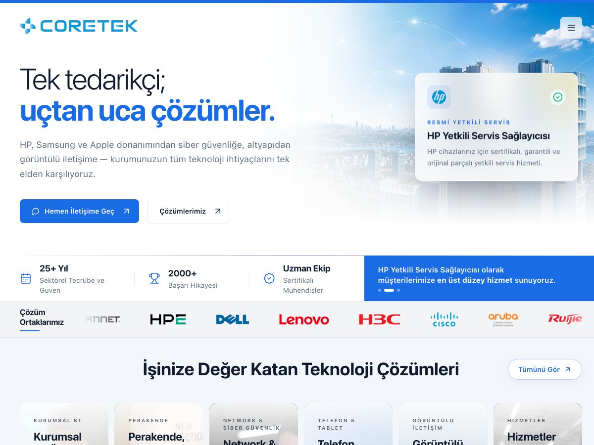 Coretek web sitesi