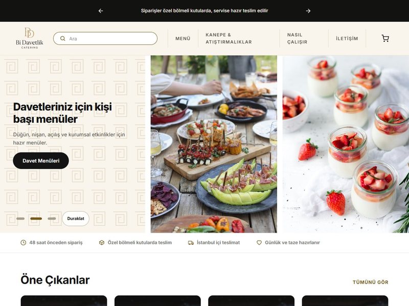 Bi Davetlik catering sitesi